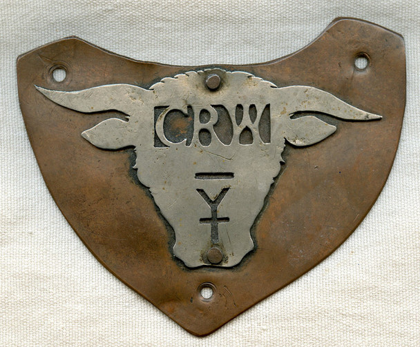 Wonderful 1880s-1890s Rancher or Cowboy's High Back Saddle Plaque for Bar-YT Ranch