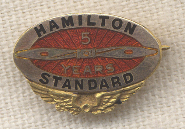 Beautiful 1930s 10K Gold Hamilton Standard Propellers 5 Years of Service Pin