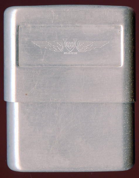 WWII Chance Vought Aircraft Co. Cigarette Pack Holder in Aircraft Aluminum