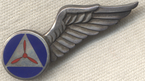 Rare Sterling WWII Civil Air Patrol (CAP) Observer's Wing by Robbins Co.