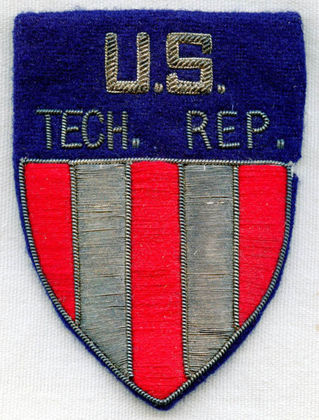 Beautiful WWII Bullion USAAF Tech Rep Shoulder Patch Made in CBI Theatre