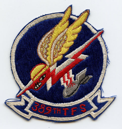 Late 1960s USAF 389th Tactical Fighter Squadron Jacket Patch Japanese-Made
