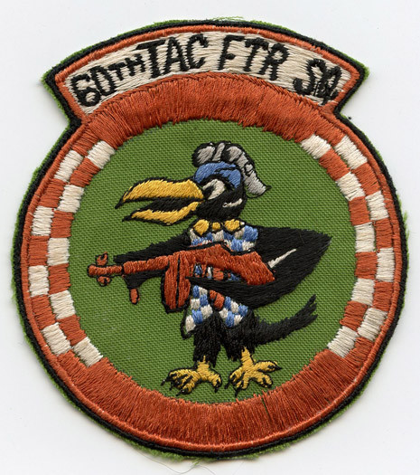Early 1970s USAF 60th Tactical Fighter Squadron Jacket Patch Japanese-Made