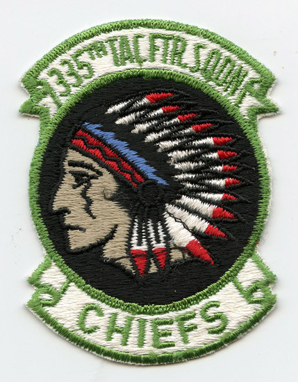 Ca 1980s USAF 335th Tactical Fighter Squadron aka Chiefs Jacket Patch