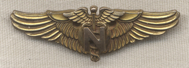 Beautiful Type 1 USAAF Flight Nurse Wing in Gilt Sterling by Balfour