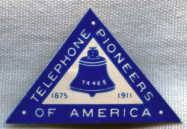 1920s-1930s Telephone Pioneers of America Celluloid Badge