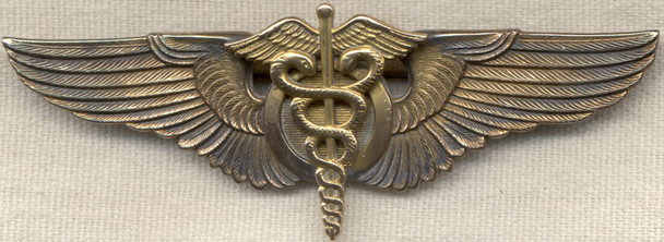 Stunning Circa 1943 1st Type USAAF Flight Surgeon Wing in Gilt Sterling by Balfour