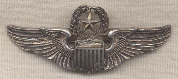 Rare and Exquisite WWII Chinese-Made USAAF Command Pilot Wing in Coin Silver