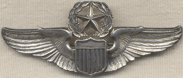 Beautiful Sterling WWII US AAF Command Pilot Wing by Meyer