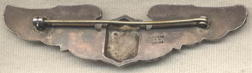 Nice WWII USAAF Type II Norsid Pilot Wing in Sterling