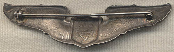 WWII AAF Pilot Wing by A.E. Co. in Sterling