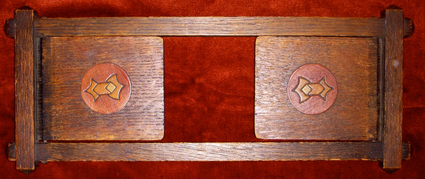 Circa 1900 Arts & Crafts Period Oak Folding Bookcase with Wooden Inlay