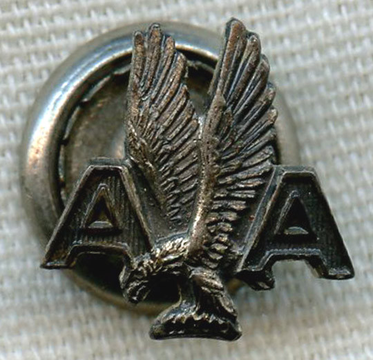 WWII American Airlines 1 Year of Service Sterling Pin by Balfour