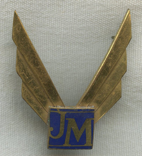 Johns Manville 1960s Corporate Pilot Hat Badge