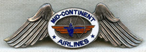 Scarce 1940s Mid-Continent Airlines (MCA) Agent Wing 2nd Issue Early Stamped Type