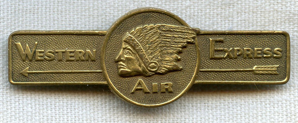 Late 1920s-Early 1930s Western Air Express Agent Badge