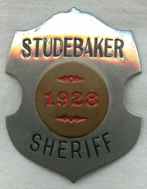 Cool 1928 "Studebaker Sheriff" Promotional/Parade/Display Badge