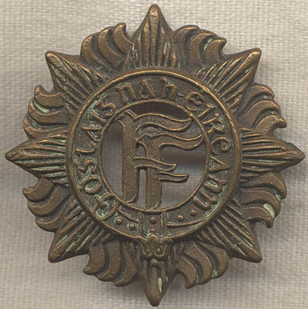 1920s Irish Republican Army Enlisted Man Hat Insignia 'Fianna Fil'