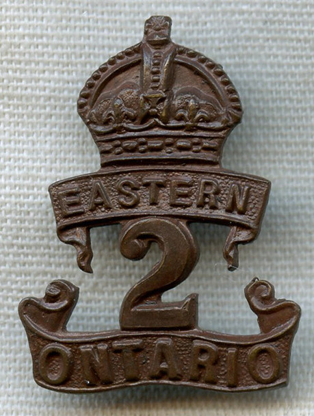 WWI 2nd Inf Battalion "Eastern Ontario" Canadian Expeditionary Forces (CEF) Collar Insignia