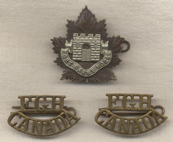 Fort Garry (Manitoba) Horse Cap Badge and Shoulder Titles