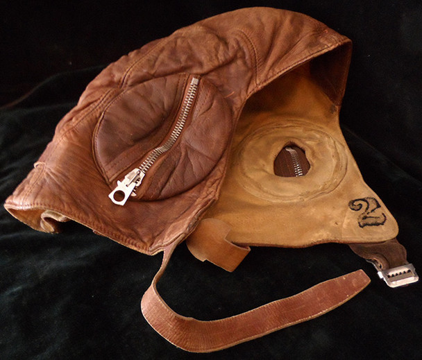 Early WWII RAF/RCAF Pilot's Leather Flight Helmet