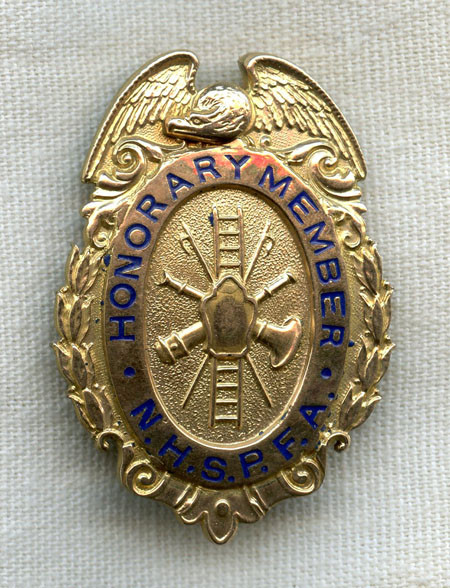New Hampshire State Firemen's Association Badge Named to Richard Upton