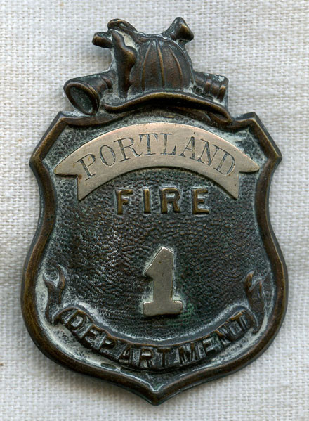 Ca. 1860s Fire Department Badge from Portland, Maine or Connecticut