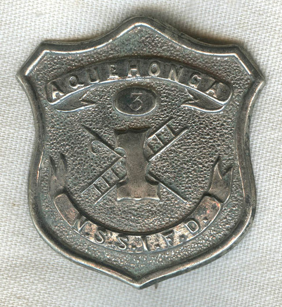 1880 North Shore Staten Island F.D. Aquehonga H&L No.1 Fireman's Badge