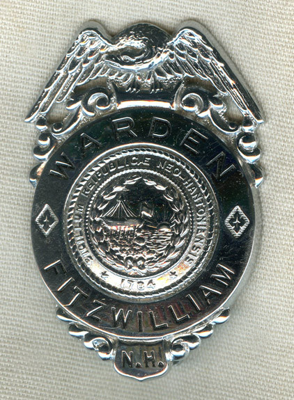 1940 Fitzwilliam, New Hampshire Fire or Forest Fire Warden Badge <p> NO LONGER AVAILABLE