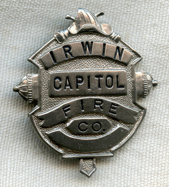 Ca. 1910s-20s Irwin, Pennsylvania Capitol Fire Company Fireman's Badge