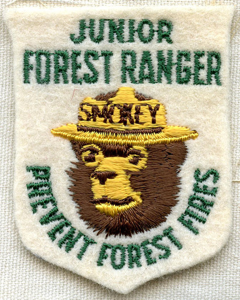Vintage 1980's Smokey the Bear Junior Forest Ranger Patch