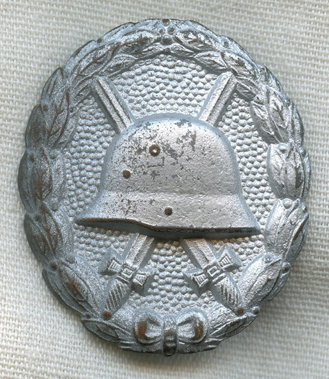 Imperial German WWI Silver Wound Badge in Painted Steel WWI Period