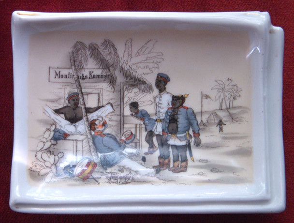 Circa 1900 German Colonial Troops Novelty Cufflink or Ash Tray