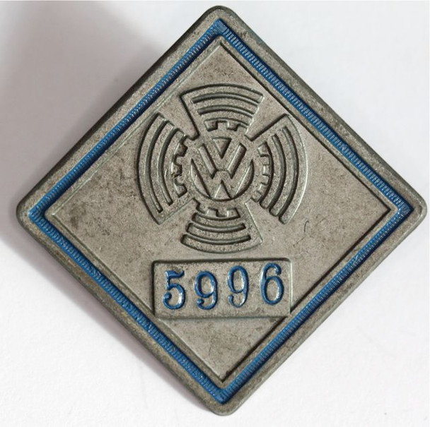 Super Rare WWII Volkswagen VW Numbered Factory Worker's Badge