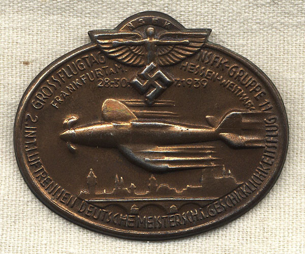 Large & Beautiful NSFK Tinnie from 1939 Grossflugtag in Frankfurt A. Main
