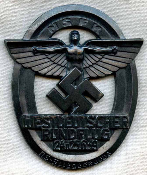 Beautiful 1939 NSFK (Nationalsozialistisches Fliegerkorps) West-Deutscher Rundflug Table Med