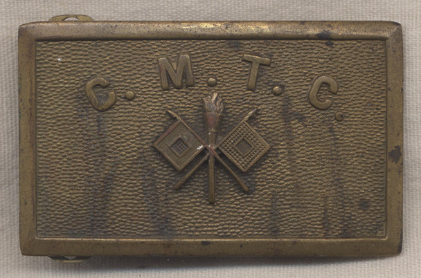 Early Citizens' Military Training Corps (CMTC) Signals Belt Buckle