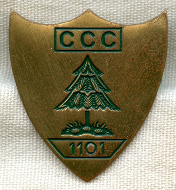 Mid-Late 1930s Civilian Conservation Corps (CCC) 1101st Camp (NH) Badge by Meyer