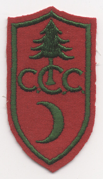 1930Õs Civilian Conservation Corps Steward Rate Patch, Left Facing, Green on Red.