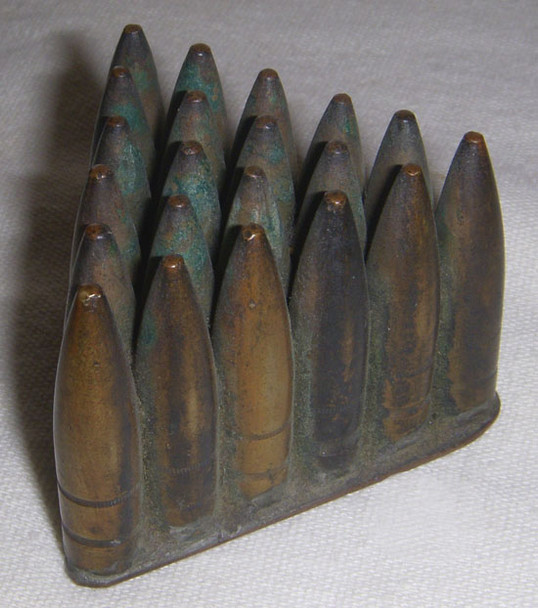 Nice WWI Trench Art Paperweight Made of Bullet Projectiles