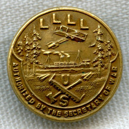 WWI Gold Front LLLL Loyal Legion of Loggers and Lumbermen "Spruce Squadron" Contributor Pin