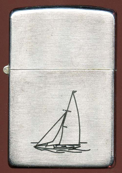 Circa 1947 Zippo Lighter with Factory-Engraved Sailboat
