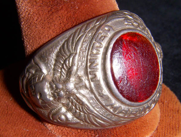 WWII Sterling Silver US Marine Corps Ring in Large Size