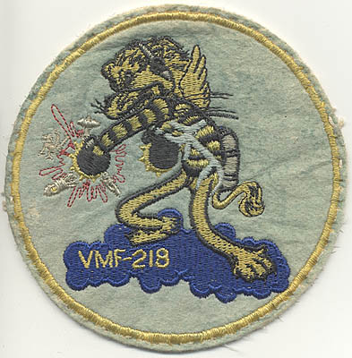 WWII USMC VMF-218 Patch with Tint Problem