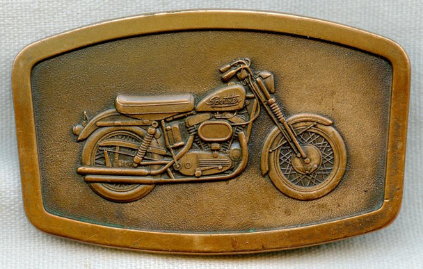 Late 1950s Harley-Davidson Sportster Motorcycle Copper Belt Buckle