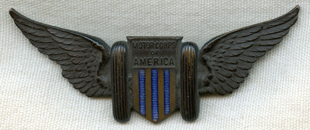 WWI Motor Corps of America (Women's Ambulance Corps) Cap Badge Great Condition