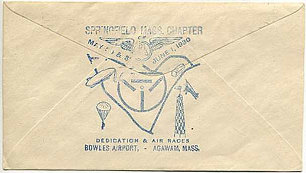 1930 New England Air Tour, Dedication & Air Races Postal Cover from Bowles Airport, Mass.