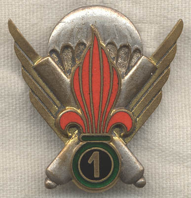 French 1st Legion Mortar Company Badge from Dien Bien Phu Period