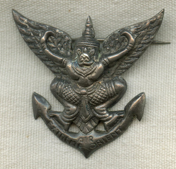 1950s Silver-Plated Nickel Badge Staff of the Air Indochina/L'Etat-Major de l'Air Indochine