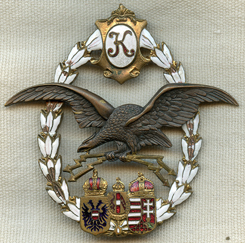 Rare WWI Austro-Hungarian Air Service Model 1917 Air Crew Badge